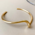 Glossy Metal Wave Twist Open Cuff Bangle Bracelet 2 Colors view 4