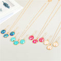 Gold Tone Round Druzy Necklace and Long Hook Earring Options view 2