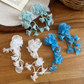 Chiffon Flower and Bead Cascade Earrings in Three Colors view 2