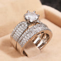 White Metal Solitaire Two-Piece Bridal Ring Set Sizes 6-10 view 2