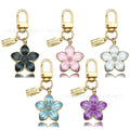 Flower Charm Keychains Featuring Blue Flower Across 17 Pictured Variations view 1