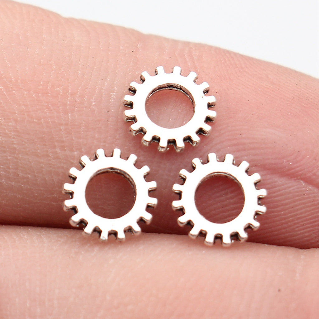 7.7x7.7x1mm 0.16g Antique Silver Zinc Alloy Small Gear Spacer Beads for Bracelet Jewelry Making