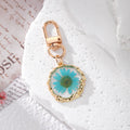 Pressed Daisy Resin Keychains Gold Lobster Clasp 8 Colors view 3
