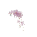 Purple Sheer Flower Duckbill Hair Clip With Green Leaf And Tassels view 5