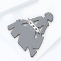 Geometric Lady Brooch in Black and Bronze Acrylic Art Pin view 4