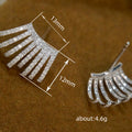 Silver Tone Graduated Fringe Ear Cuff Earrings with Clear Stones view 5