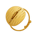 Oval Hammered Disc Open Adjustable Ring Gold Steel Finish view 5