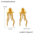 Jellyfish Tassel Stud Earrings Gold and Silver Tone view 7