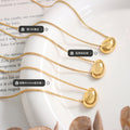 Gold Hollow Bean Pendant Cable Chain Collarbone Necklace view 2