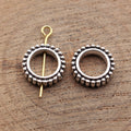 Open Circle Small Hole Bead in Silver and Gold Finishes view 2