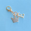Gold-Tone Rhinestone Crown Initial Charm With Lobster Clasp view 9