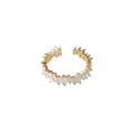 Gold-Tone Open Adjustable Clear Baguette CZ Band Ring view 5