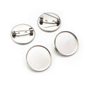Round Silver-Tone Cabochon Brooch Pin Blank Settings view 3