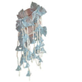 Sheer Leaf and Beaded Tassel Earrings in White and Blue view 5