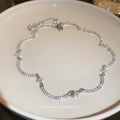 Silver Wavy Rhinestone Tennis Choker Necklace Single Style view 4