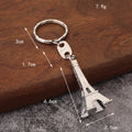 Eiffel Tower Metal Keychain in Antique Bronze, Silver and Gold Tones view 2
