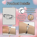 Black Braided Cord Adjustable Silver Bar Cross Bracelet view 4