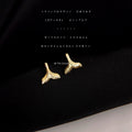 Gold Mini Snowflake and Whale Tail Stud Earrings Two Designs view 7