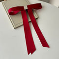 Satin Long Tail Bow Hair Claw Clip Metal Bar Five Colors view 6