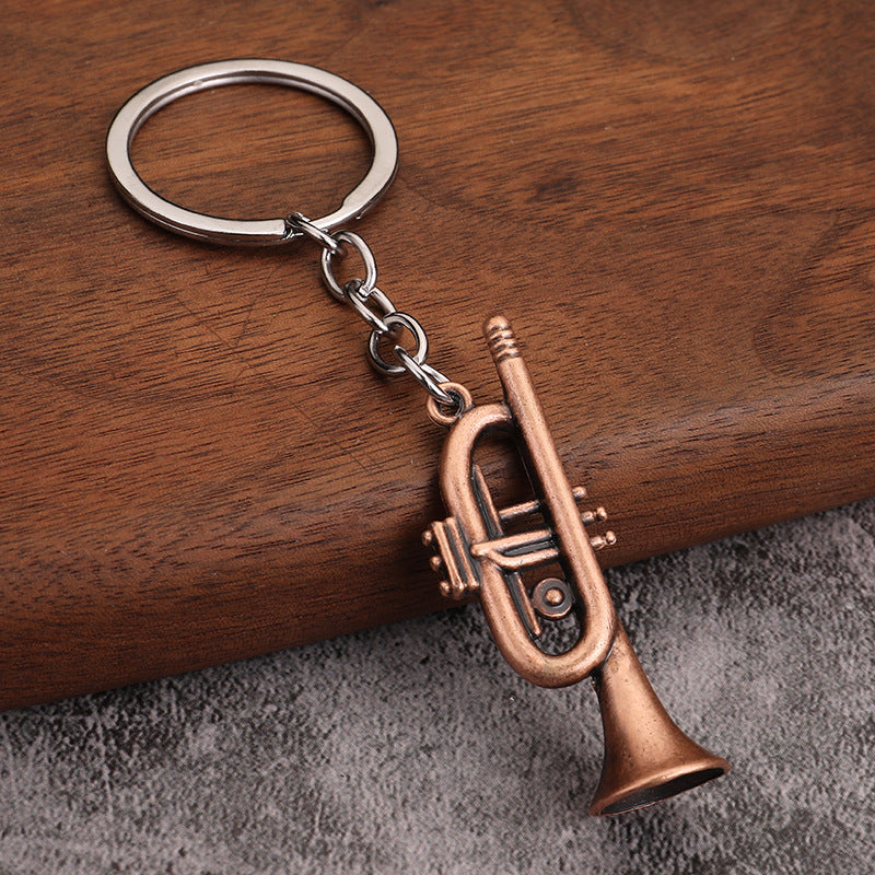 Mini Saxophone Metal Keychain Musical Instrument Charm Gift
