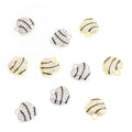 Striped Heart Charm with Clear Stones, Gold-Tone or Silver-Tone view 4
