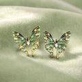 Enamel Look Butterfly Pearl Accent Stud Earrings in Three Colors view 6