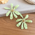 Crinkled Petal Flower Stud Earrings in Five Color Styles view 8