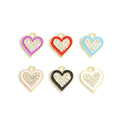 Enamel-Look And Crystal-Accented Black Gold Heart Alloy Charms in 12 Styles view 2