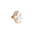 Gold Tone Oval Adjustable Rings with Irregular Chip Inlays view 5