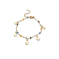 Gold Star Charm Multicolor Crystal Bracelet Station Necklace view 5