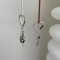 Black Cord Heart Dog Charm Cluster Pendant Necklace view 3