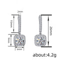 Cushion Drop Earrings With Pave Leverback Hooks In Six Colors view 5