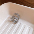 Crystal Interlocking Link Hoop Earrings in Gold and Silver Tone view 6