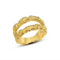 Gold Double Band Hammered Texture Intertwined Rings Multi Size view 5