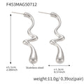 Elongated Oval Drop Earrings in Gold Silver and Two Tone view 6