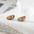 Colorful School Supplies Wood Stud Earrings in Nine Designs view 11