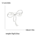 Delicate Wire Bow Brooch With Two Elongated Pearl Loops view 7