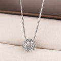Open Heart Sphere Pendant Necklace in Silver Tone Jewelry view 3
