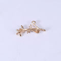 White Enamel Spotted Cat Brooch Gold Branch Green Leaves view 3