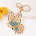 Rhinestone Butterfly Keychain Metal Filigree Wing Bag Charm view 3