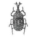 Crystal Beetle Brooch In Black And Antique Gold Decorative Lapel Pin view 1