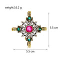 Gold Tone Silver Tone Cross Crystal Metal Brooch Pin view 2
