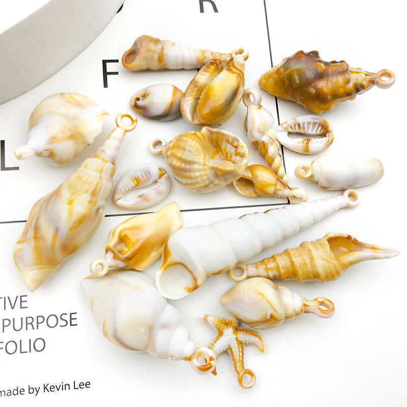 Acrylic Conch Shell Charm Pendant for DIY Necklace Bracelet and Keychain Making