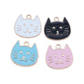 Enamel Cat Face Charms in Four Pastel and Dark Colors view 5