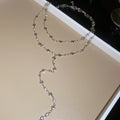 Heart Link Y Drop Necklace in Gold and Silver Tones view 8