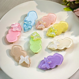Pastel Glitter Snap Hair Clips, Starfish Shell and Butterfly, 22 Styles