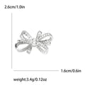 Small Crystal Ribbon Bow Brooch in Gold or Silver Tone view 7