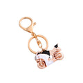 Rose Gold Motorcycle Keychain Enamel Sport Bike Charm view 5
