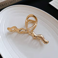 Metal Wave and Plumeria Flower Hair Claw Clips Multi Finish view 6