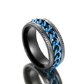 Chain-Center Spinner Wide Band Ring In Six Color Combinations view 6